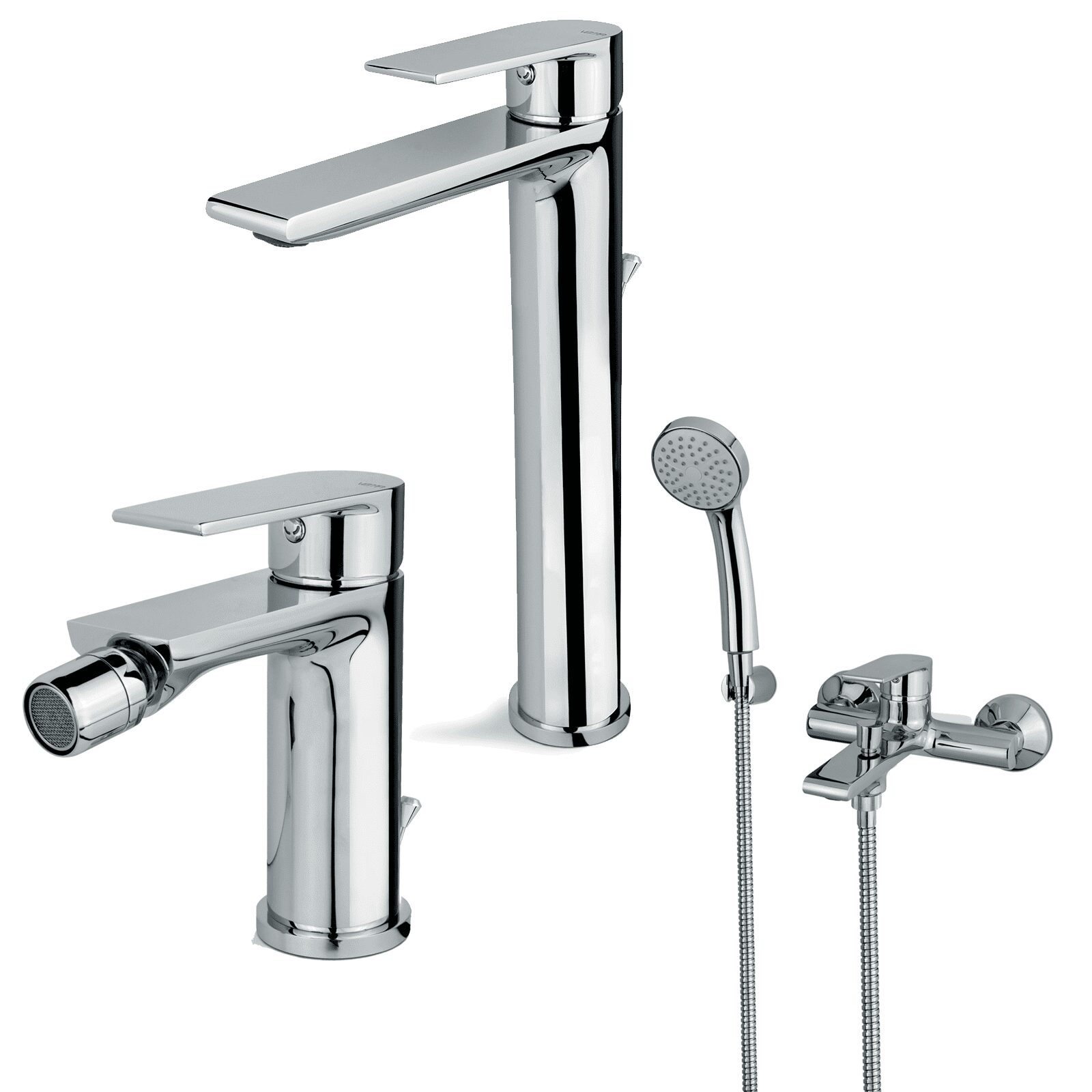 Set Miscelatore Lavabo Parete Da Incasso Con Bidet Ed Incasso Doccia Nero  Opaco -Maira Vema - Abeez