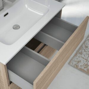 Mobile bagno sospeso Bios Rovere Bruges da 100 cm - immagine 3