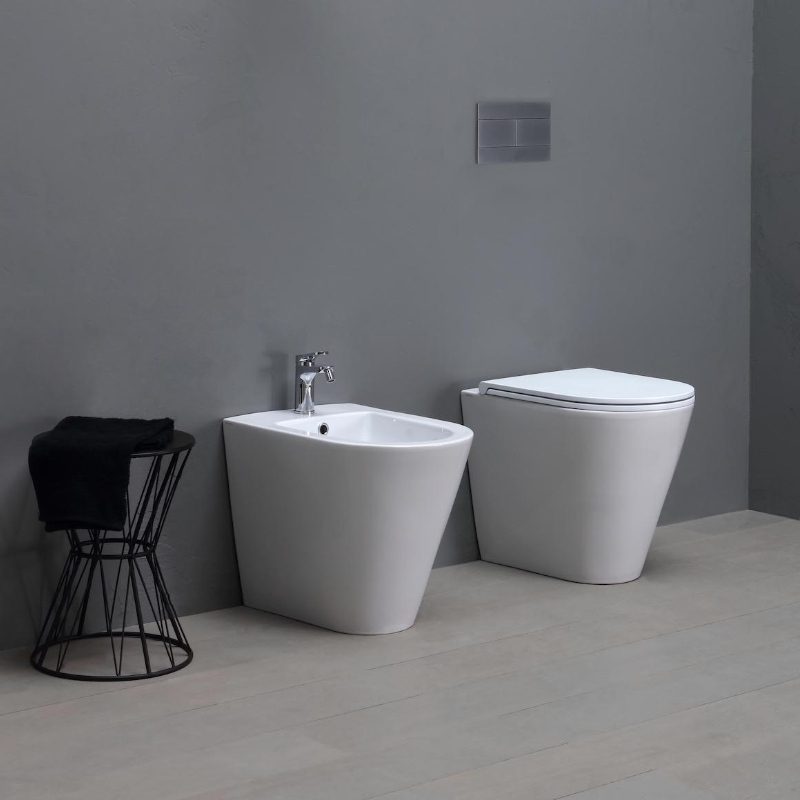 Sanitari sospesi wc e bidet ceramica lucida con sedile soft close - Easy