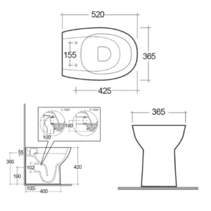 Vaso Filo Muro Rimless Bianco - Serie Morning RAK Ceramics - immagine 2